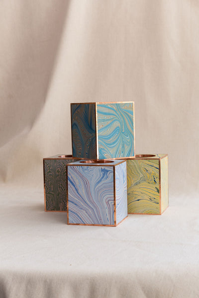 Marbleized Paper Tissue Box Covers