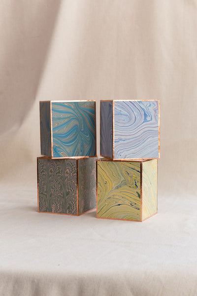 Marbleized Paper Tissue Box Covers