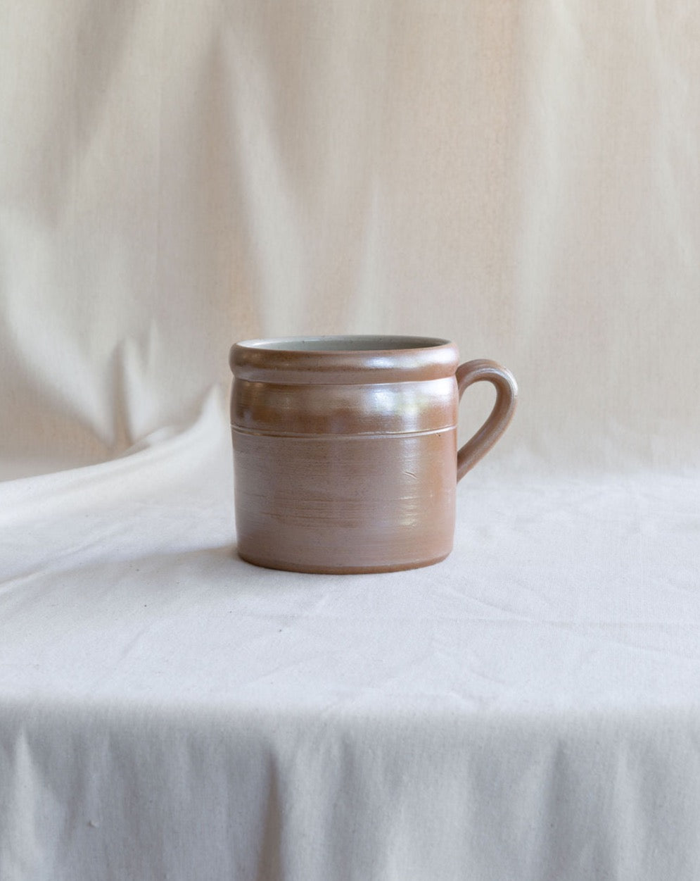 Vintage French Stoneware Handled Jar