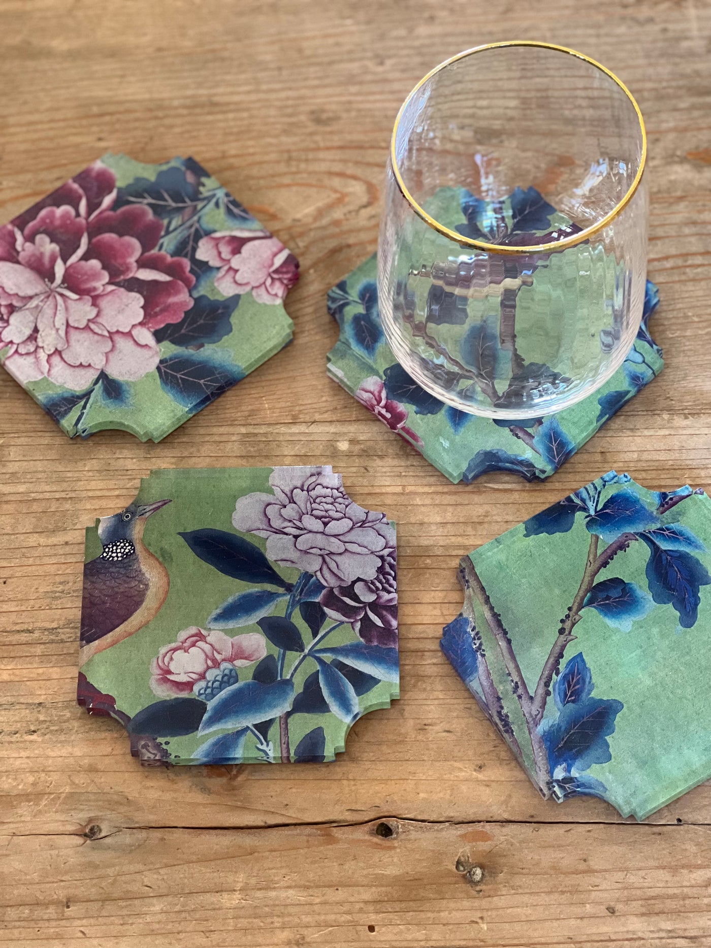 Green Chinoiserie Coasters